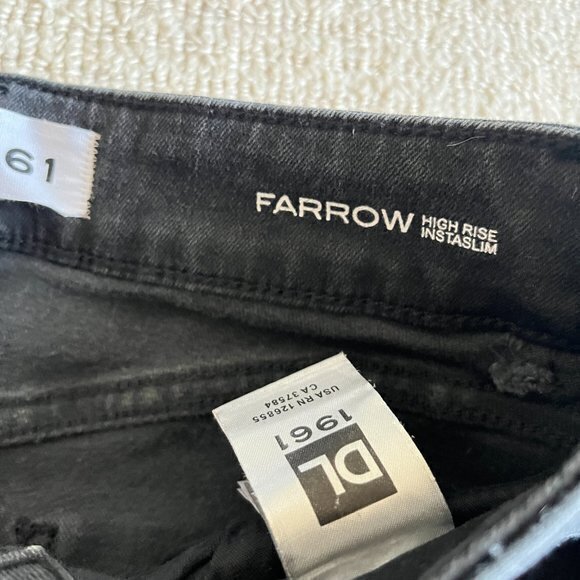 DL1961 FARROW HIGH RISE INSTASLIM MAGMA JEANS SKINNY ANKLE WOMENS SIZE 25 BLACK - Picture 7 of 8